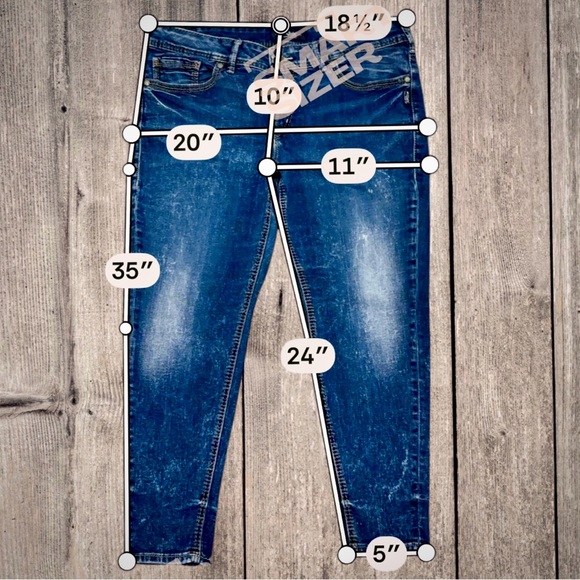 Silver Jeans Co Suki Skinny Cropped Acid Wash Jeans Plus Size 18/ L25 EUC #166 - Picture 13 of 15